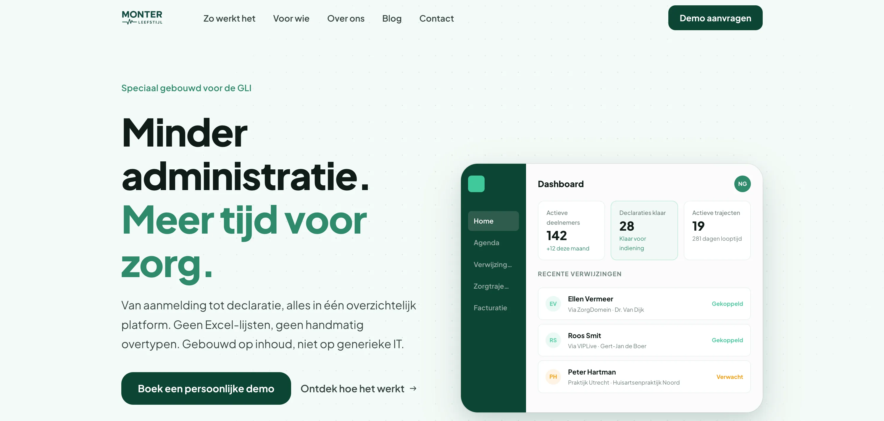 Homepage van Monter Leefstijl